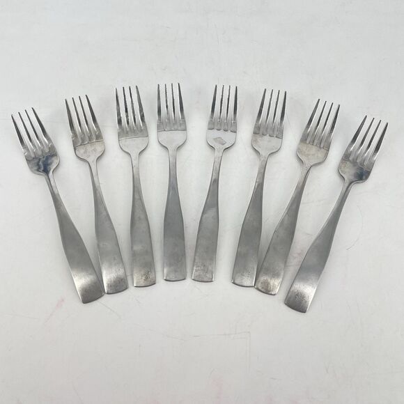 Set of 8 Cambridge Stainless Salad Forks Madison Pattern 6 1/8” Satin Plain - Picture 1 of 4
